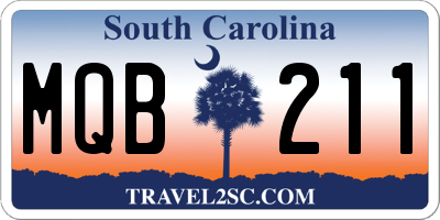 SC license plate MQB211