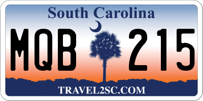 SC license plate MQB215
