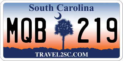 SC license plate MQB219