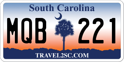 SC license plate MQB221