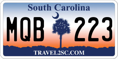 SC license plate MQB223