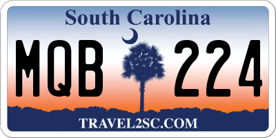 SC license plate MQB224