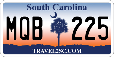SC license plate MQB225