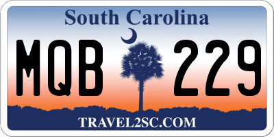 SC license plate MQB229