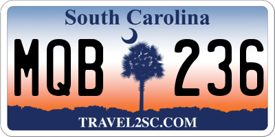 SC license plate MQB236