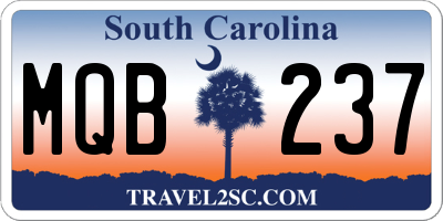 SC license plate MQB237