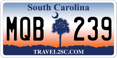 SC license plate MQB239
