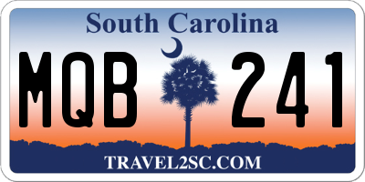 SC license plate MQB241