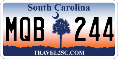 SC license plate MQB244