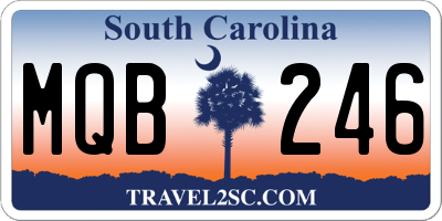 SC license plate MQB246