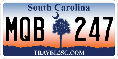 SC license plate MQB247