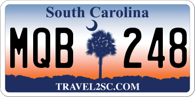 SC license plate MQB248