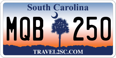 SC license plate MQB250