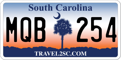 SC license plate MQB254