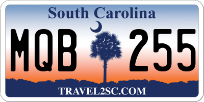 SC license plate MQB255