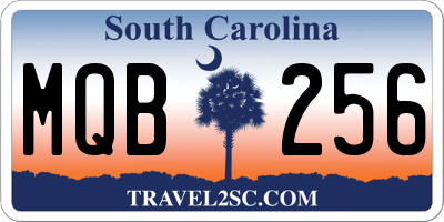 SC license plate MQB256