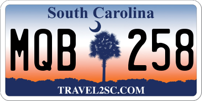 SC license plate MQB258