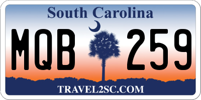 SC license plate MQB259