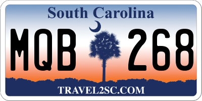 SC license plate MQB268