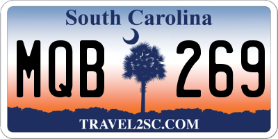 SC license plate MQB269