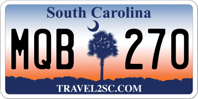 SC license plate MQB270