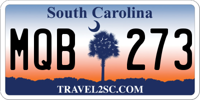 SC license plate MQB273