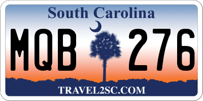 SC license plate MQB276