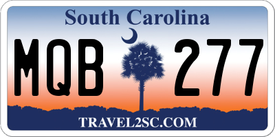 SC license plate MQB277