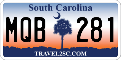 SC license plate MQB281