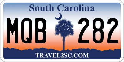 SC license plate MQB282