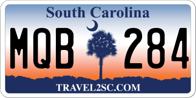 SC license plate MQB284