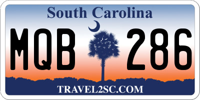 SC license plate MQB286