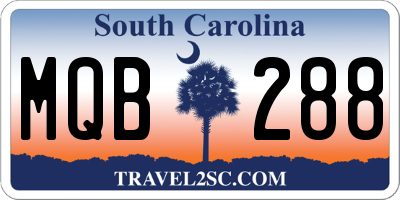 SC license plate MQB288