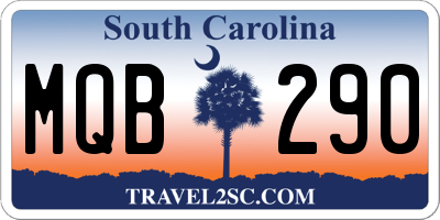 SC license plate MQB290