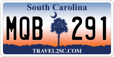SC license plate MQB291
