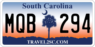 SC license plate MQB294
