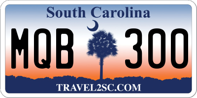 SC license plate MQB300