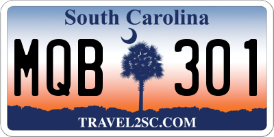 SC license plate MQB301