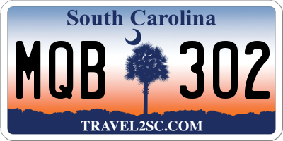 SC license plate MQB302