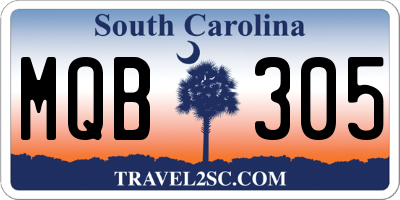 SC license plate MQB305