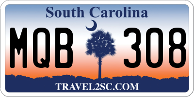 SC license plate MQB308