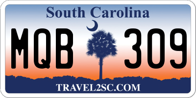 SC license plate MQB309