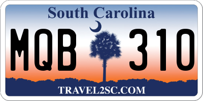 SC license plate MQB310