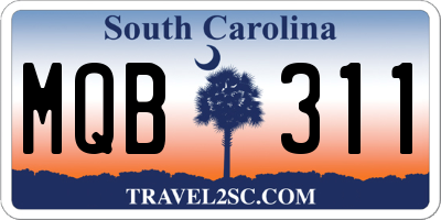 SC license plate MQB311