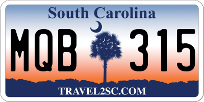 SC license plate MQB315