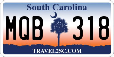 SC license plate MQB318