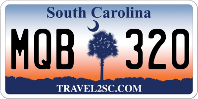 SC license plate MQB320