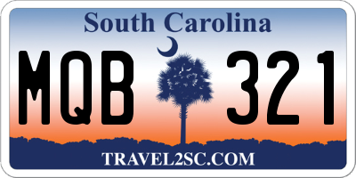 SC license plate MQB321