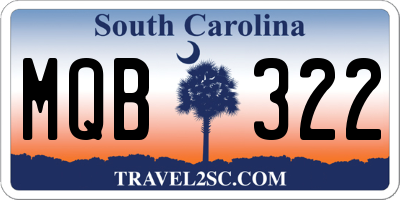 SC license plate MQB322