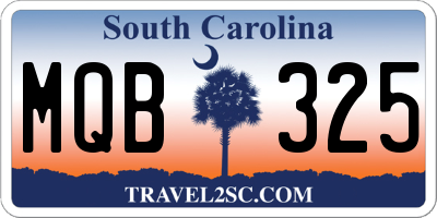SC license plate MQB325